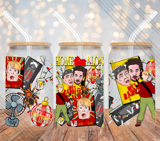 UV DTF Cup Wrap –  Home Alonee | Wet Bandits Christmas Movie Glass Cup Decal