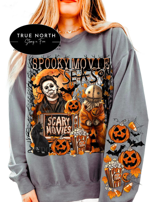 DTF Transfer Halloween – Spooky Movie Season with Pumpkins, Popcorn & Horror Icons