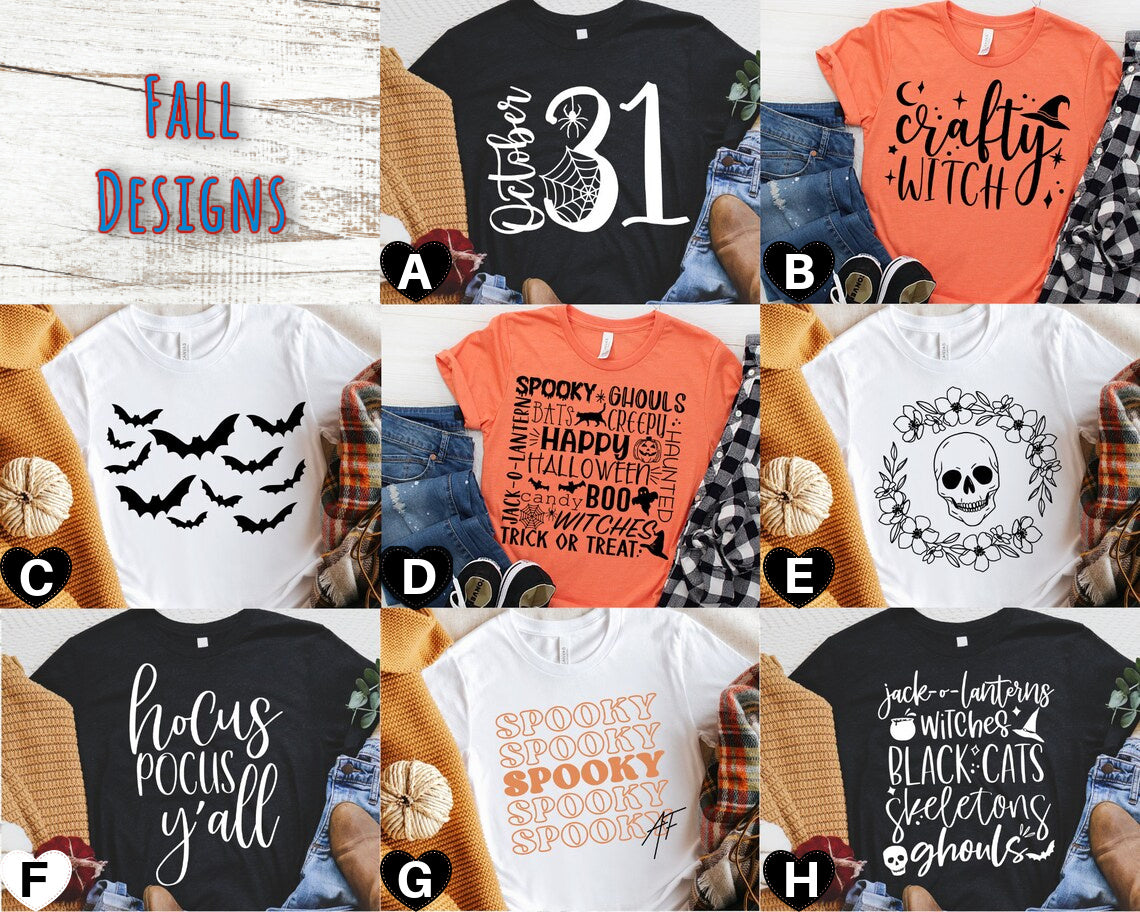 DTF Transfer Fall  Halloween Six  Design Bundle #3