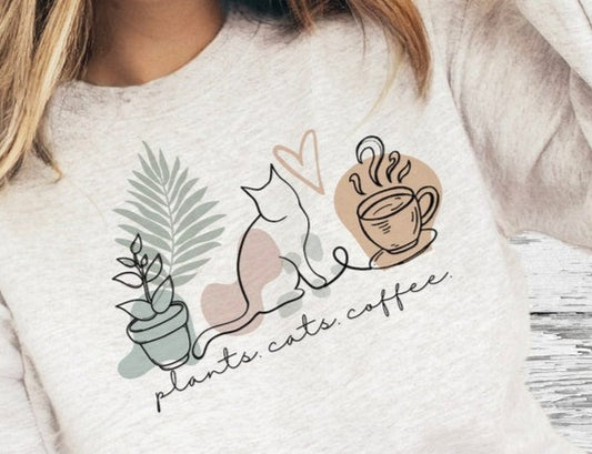 DTF Transfer Country Plants Cats Coffee