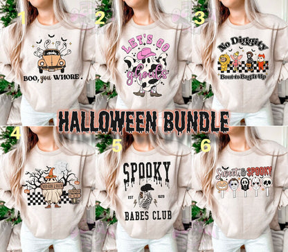 Sweatshirt T-Shirt Hoodie Fall  Halloween Bundle Of 6