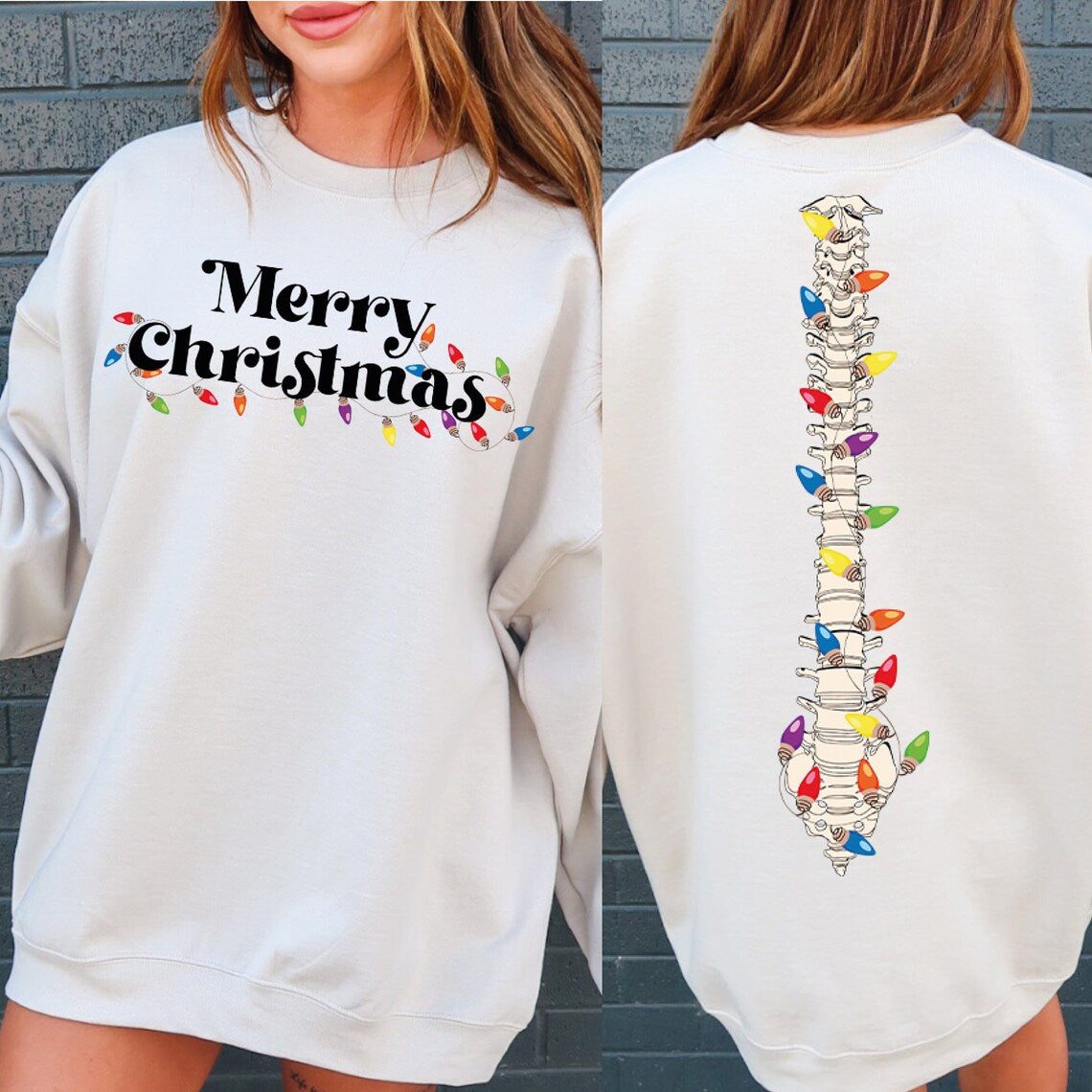 DTF Transfer Christmas Spine and Merry Christmas