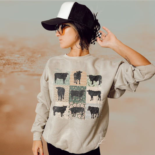 DTF Transfer Boho Cows Rustic Style