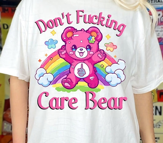 Don't Give a Fck Humorous T-Shirt and Sweatshirt featuring the Daring Care Bear
