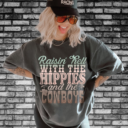 Cowboys and Hippies Unite Country-Themed T-Shirt or Sweatshirt