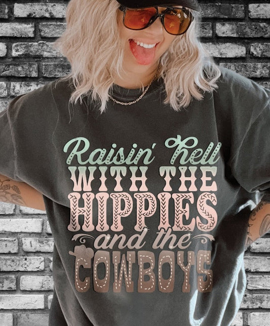 Cowboys and Hippies Unite Country-Themed T-Shirt or Sweatshirt