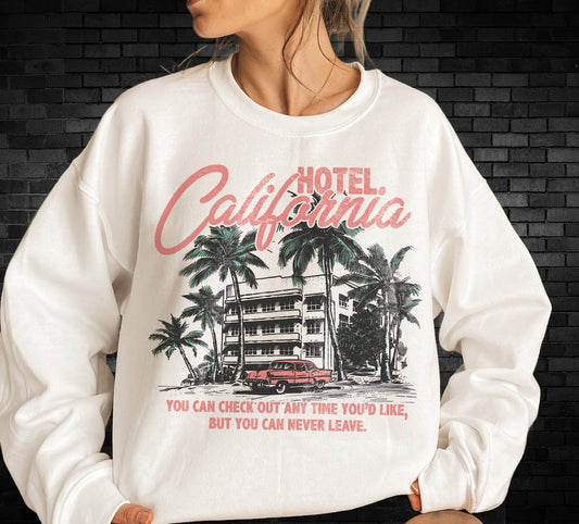 Western Hotel California T-Shirt or Sweatshirt - Summer Essential for Any Vintage Lover