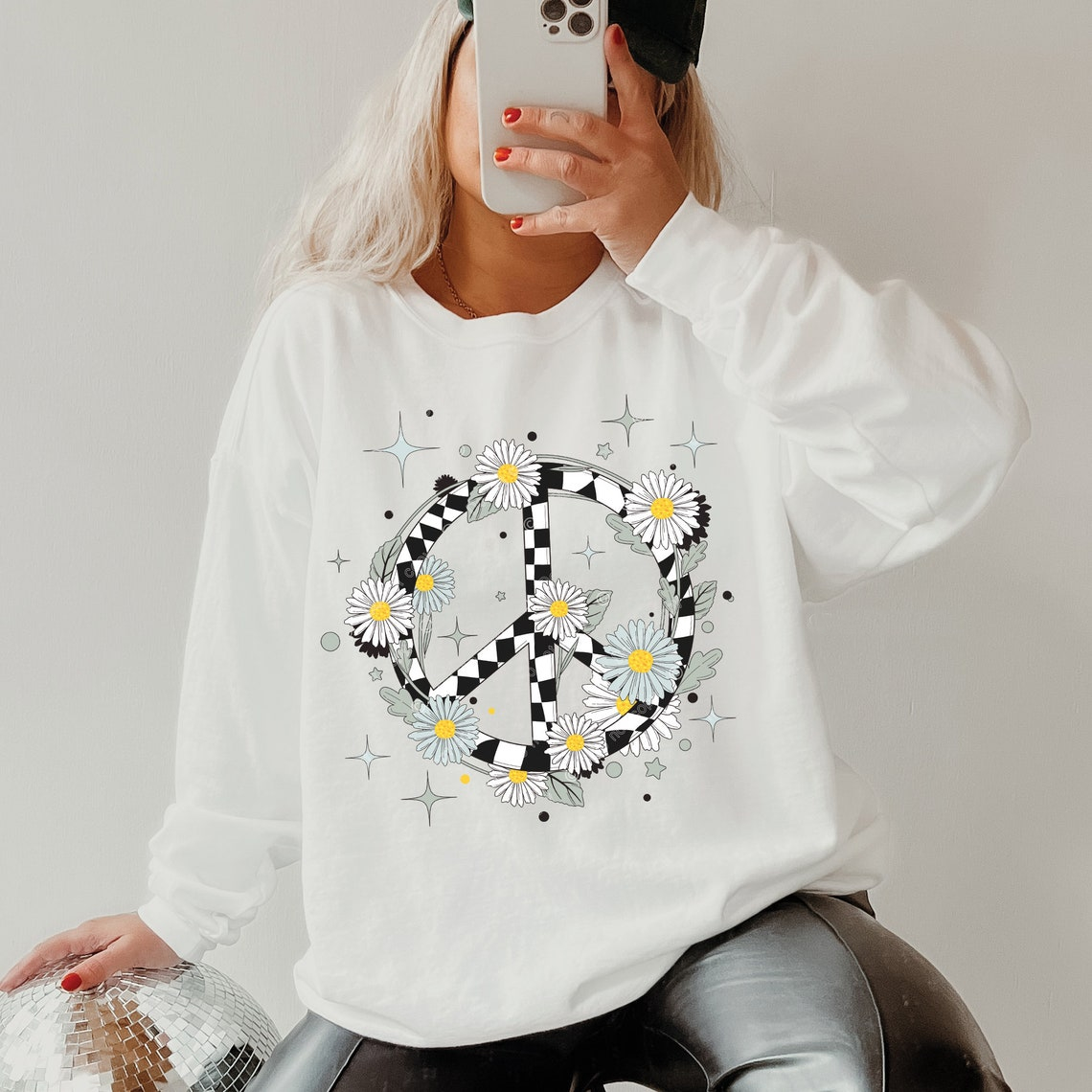 T-Shirt Or Sweatshirt Summer Peace Sign Goes On Light & Darks