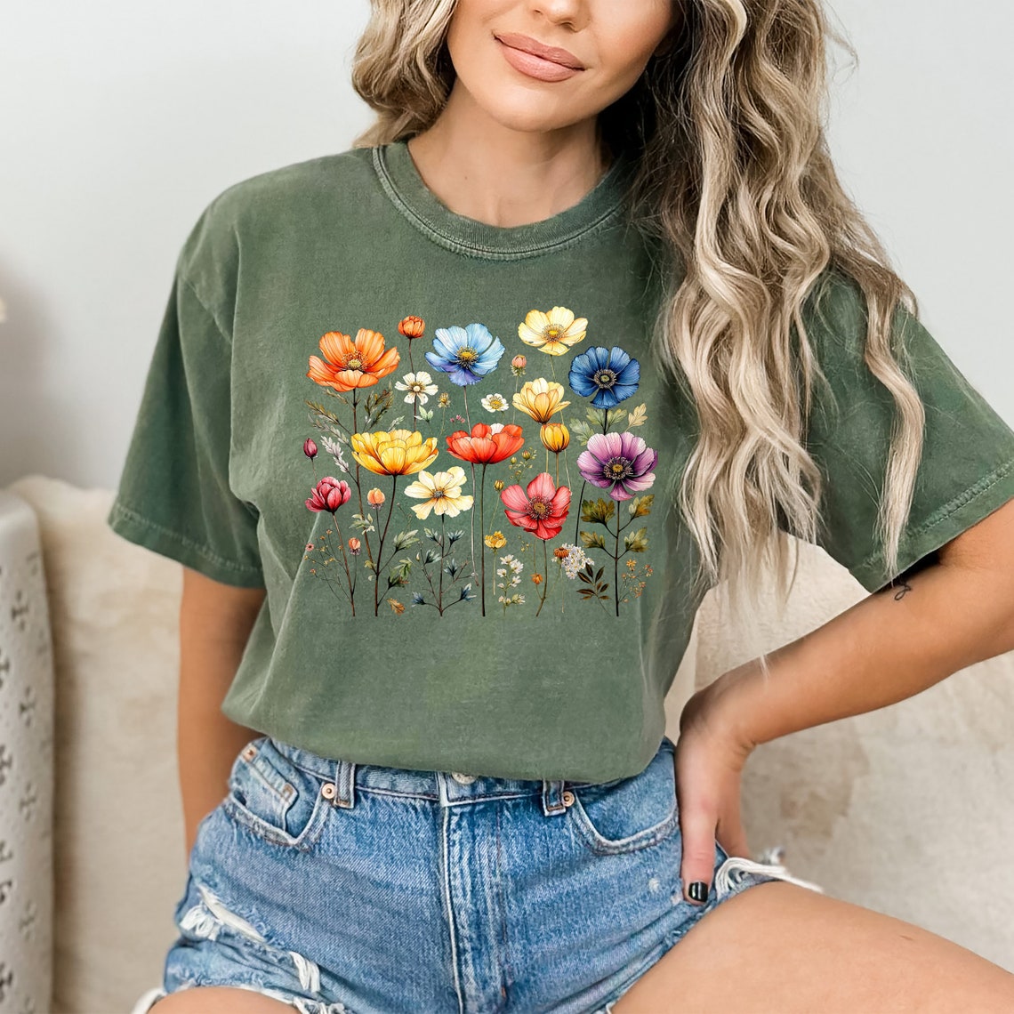 T-Shirt or Sweatshirt Spring Summer Flowers