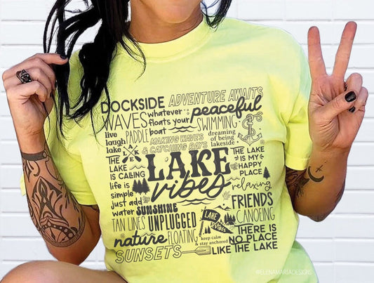 Summer Lake Vibes Subway Design T-Shirt or Sweatshirt for Warm Weather Fun