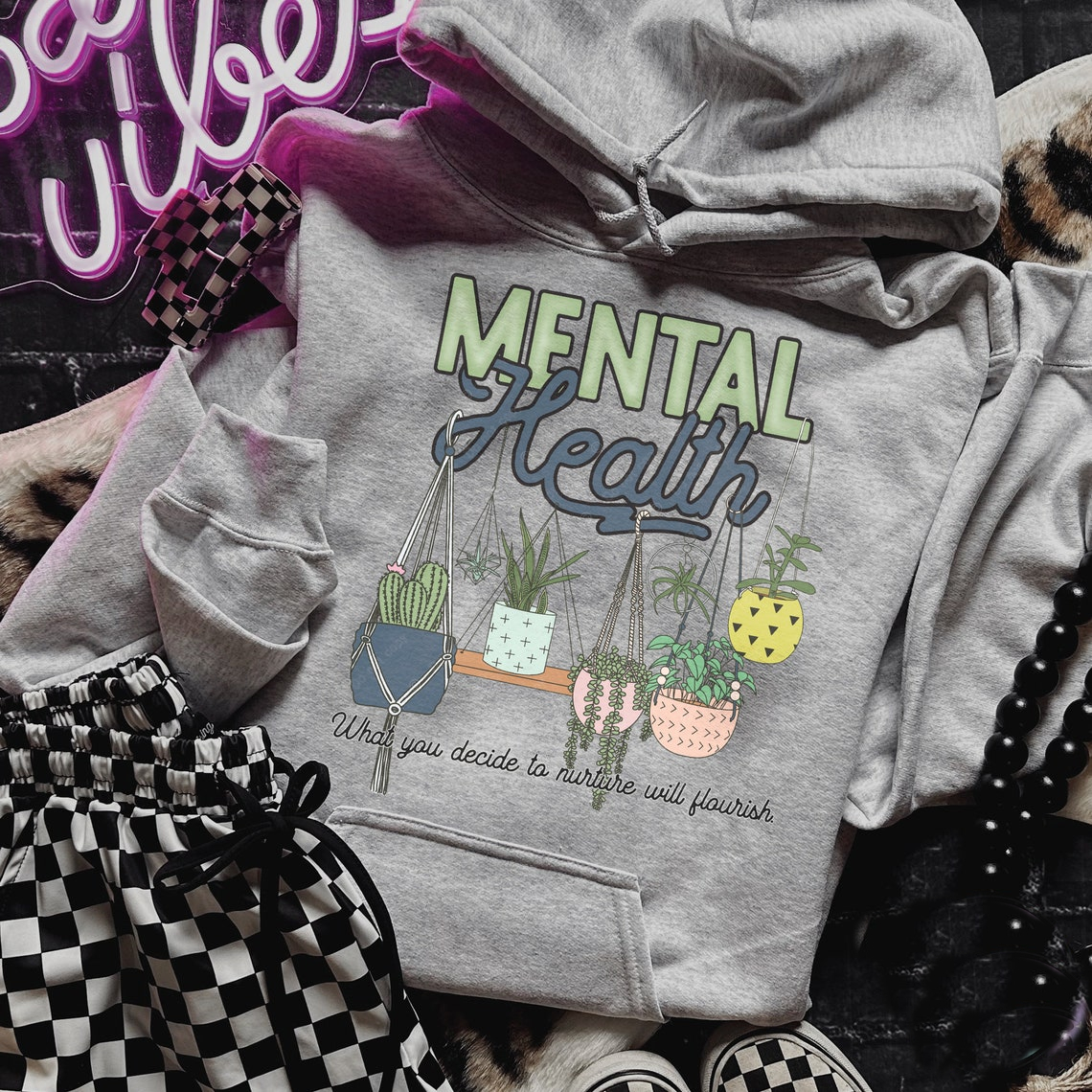 Monogrammed Mental Health T-Shirt Sweatshirt Promoting Awareness and Support