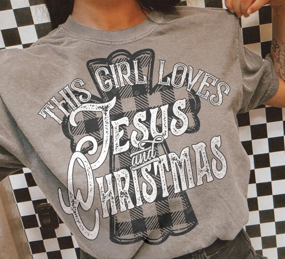 DTF Transfer Christmas This Girl Loves Christmas & Jesus