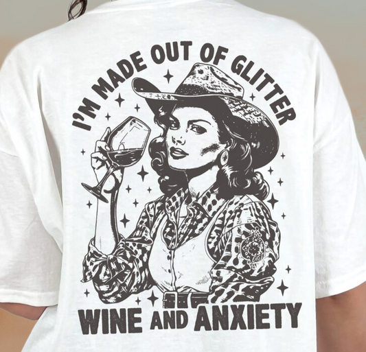 DTF Transfer Western Wine Made Of Glitter Wine &