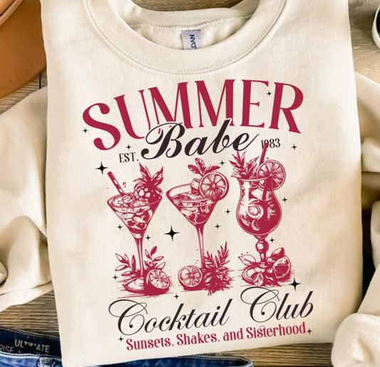 DTF Transfer Summer Babe Cocktail Club SisterHood