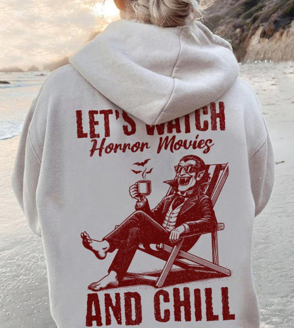 T-Shirt Or Sweatshirt / Hoodie Fall Halloween Watch Horror  Movies And Chill