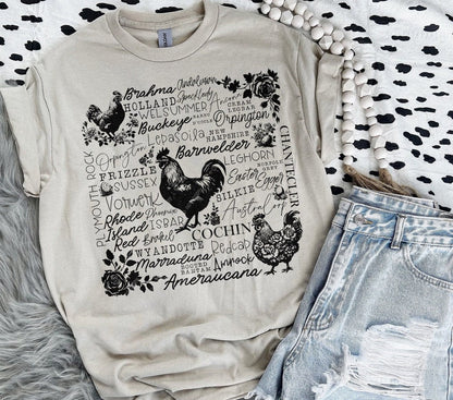 T-Shirt Tee Or Sweatshirt Summer Country Chicken Subway Art