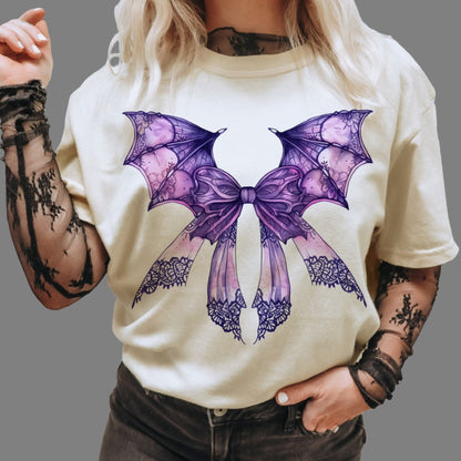 T-Shirt Or Sweatshirt / Hoodie Fall Halloween Purple Bat Bow