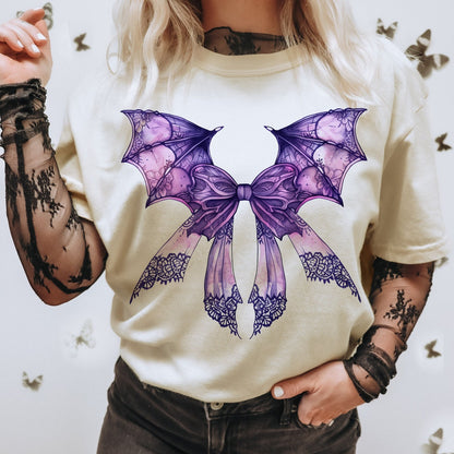 T-Shirt Or Sweatshirt / Hoodie Fall Halloween Purple Bat Bow