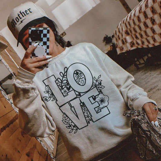 Sweatshirt Or T-Shirt Hoodie   Rustic Design LOVE
