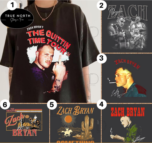 DTF Transfer Country Zach B Hot Country Styles Bundle Choice