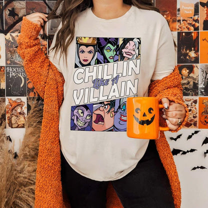 Sweatshirt Hoodie T-Shirt Fall Halloween Chillin Like A Villain