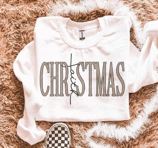 Sweatshirt Hoodie Or T-Shirt  Christmas  Cross Faith Christian