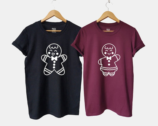 DTF Transfer Gingerbread Couple Design – Cute Christmas Holiday