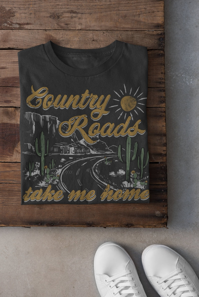 DTF Transfer Western Country Roads Take Me Home