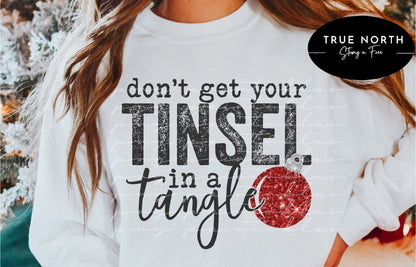 DTF Transfer Christmas Tinsel in Tangle