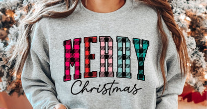 DTF Transfer Merry Christmas Tartan Patterns