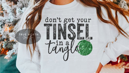 DTF Transfer Christmas Tinsel in Tangle