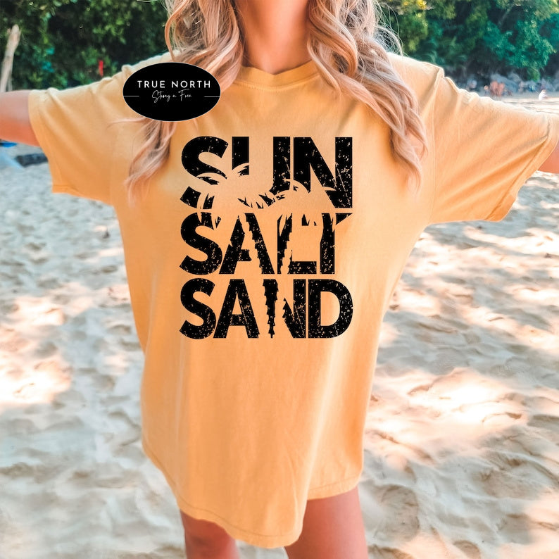 DTF Transfer Summer Sun Salt Sand - 3 Colors - Jumbo Size Offered
