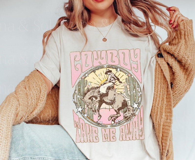 DTF Transfer Cowboy Take Me  Home Jumbo Print