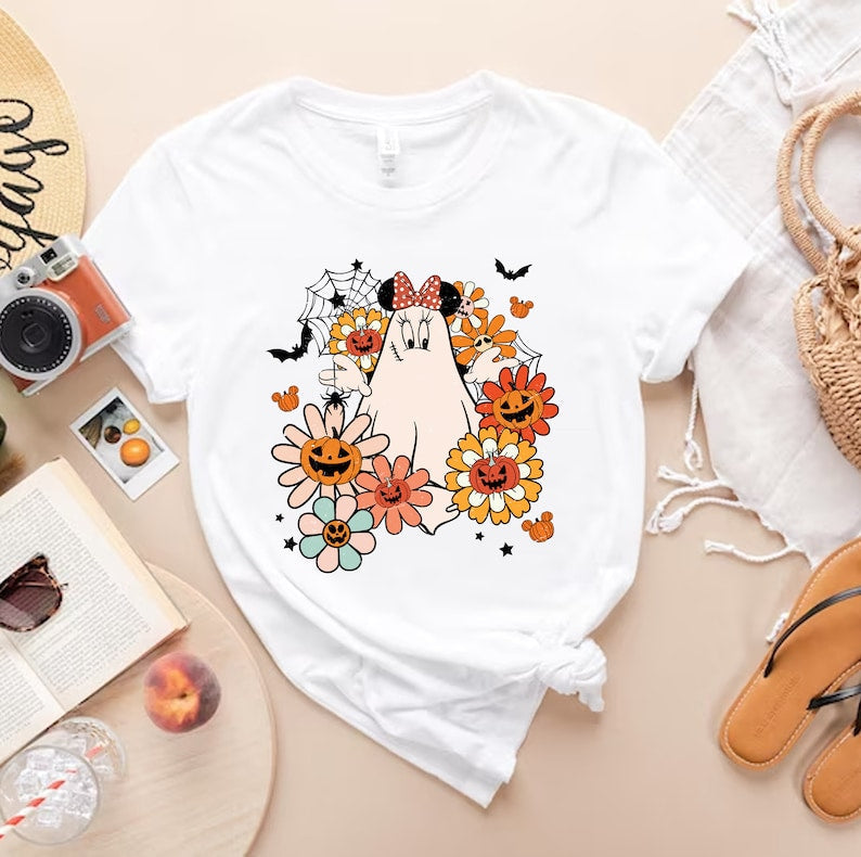 Sweatshirt T-Shirt Hoodie Fall Halloween Mouse with Vintage flowers