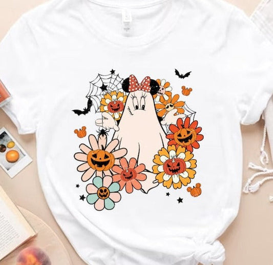 Sweatshirt T-Shirt Hoodie Fall Halloween Mouse with Vintage flowers