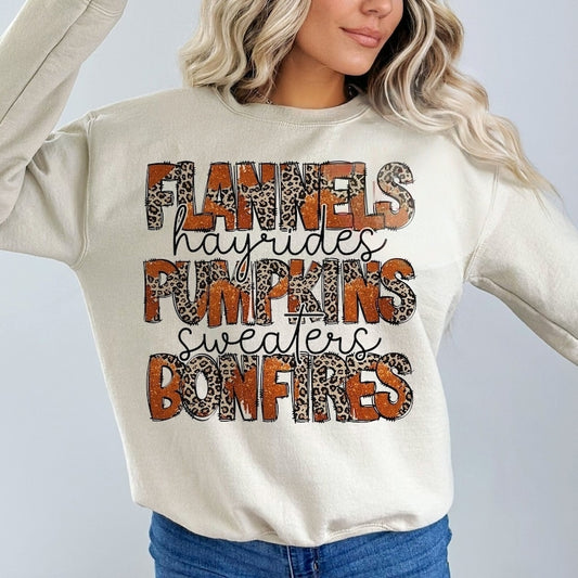 DTF Transfer Flannels Hayrides Pumpkins Sweaters Bonfires