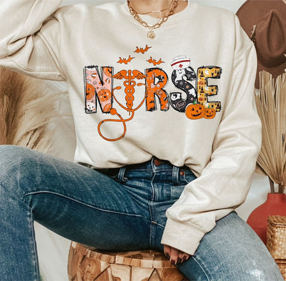 Sweatshirt Hoodie Or T-Shirt  Fall Halloween Nursing Design