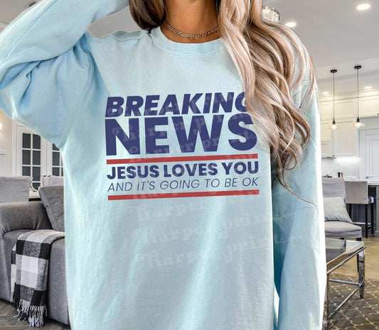 DTF Transfer Christian Breaking New Jesus Loves You