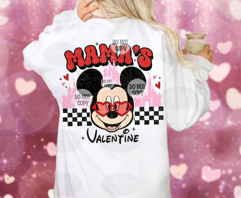DTF Transfer Valentines Mouse Jumbo Print Mama's