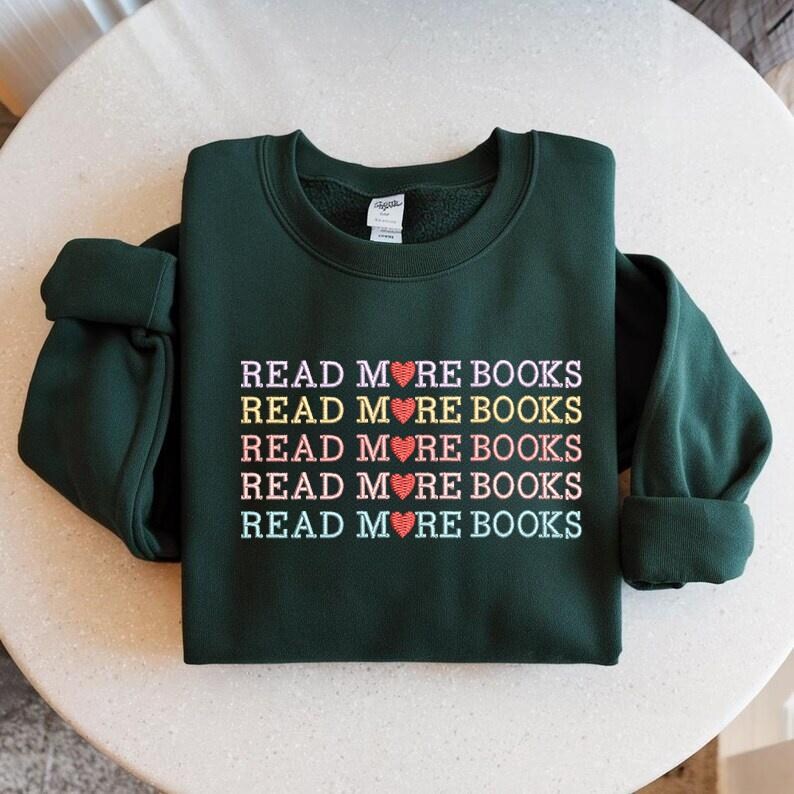 Embroidered Read More Books  Colorful Lettering