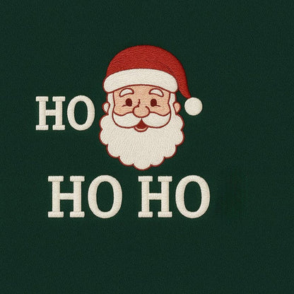Ho Ho Ho Santa Embroidered Crewneck Sweater