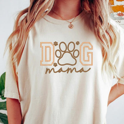 Dog Mama Paw Print Embroidered Crewneck