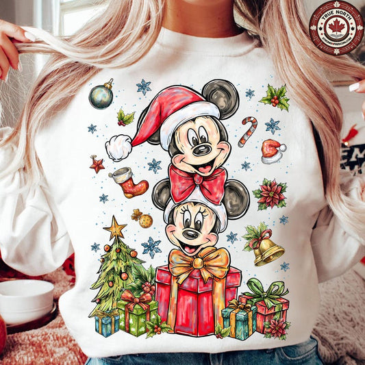 DTF Transfer – Christmas Character Stack with Gifts & Tree