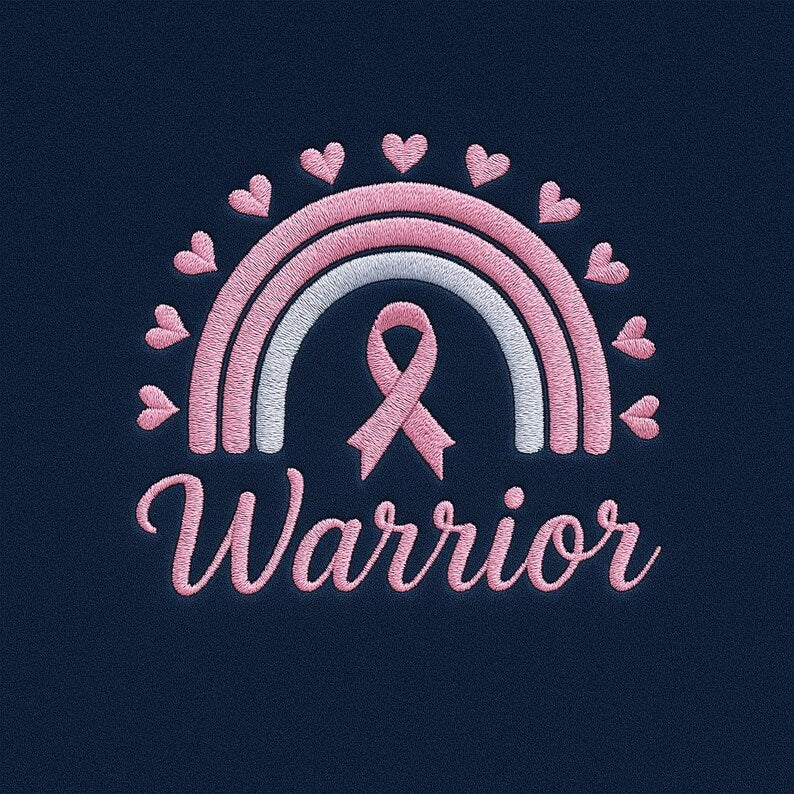 Breast Cancer Awareness Embroidered “Warrior” Sweatshirt