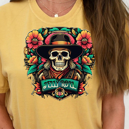 DTF Transfer Jelly Roll Western Skull