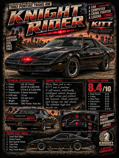 Knight Rider KITT - Vintage Magazine Cover - Full Version - DTF transfer - Prints best on darks