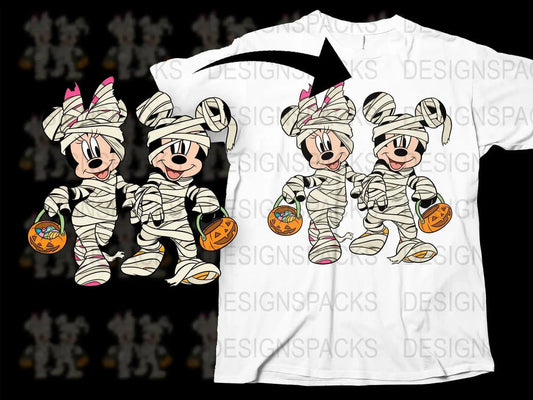 Cartoon mummy Halloween DTF transfer preview