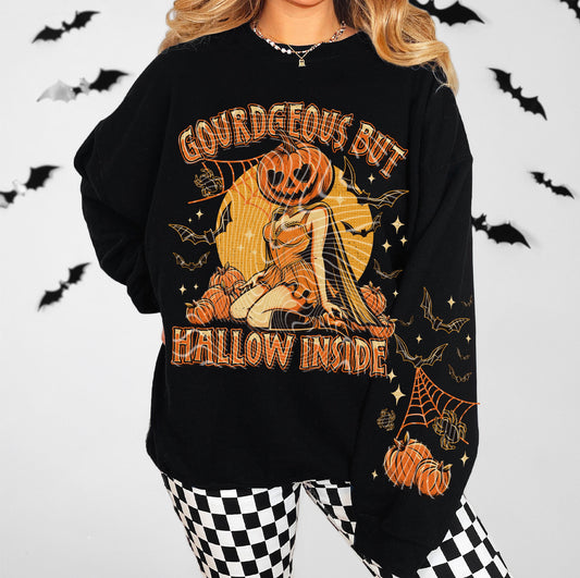 DTF Transfer Halloween – Gourdgeous But Hallow Inside Pumpkin Girl