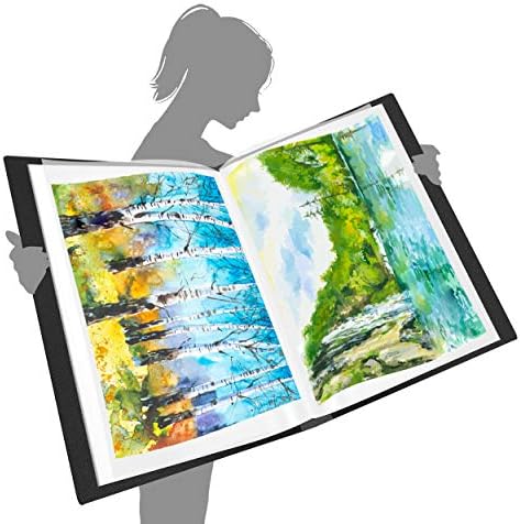 Artist holding an open presentation portfolio