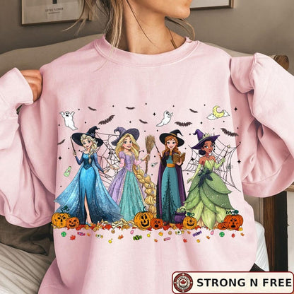 Halloween princess DTF transfer on sweatshirt